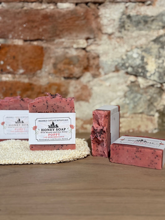 Poppy Bar for Remembrance Honey Soap