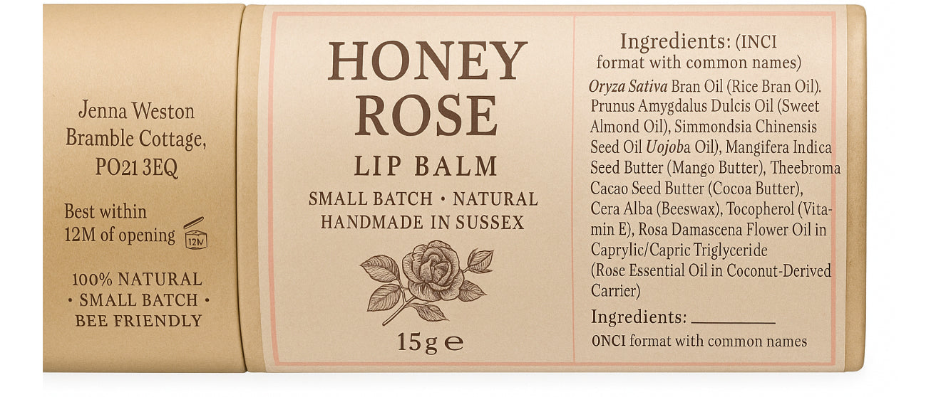 Honey Rose Lip Balm 15g Stick Balm