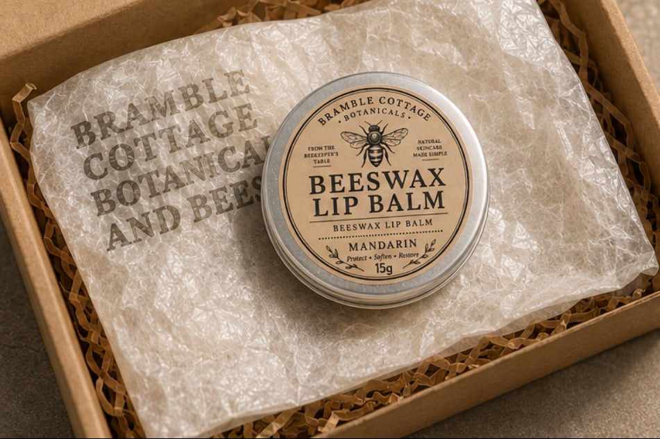 Beeswax Mandarin Lip Balm – Natural Moisturising Lip Care | Bramble Cottage Botanicals