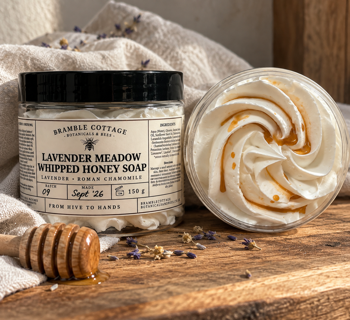 The Gardener whipped soap by Bramble Cottage Botanicals & Bees