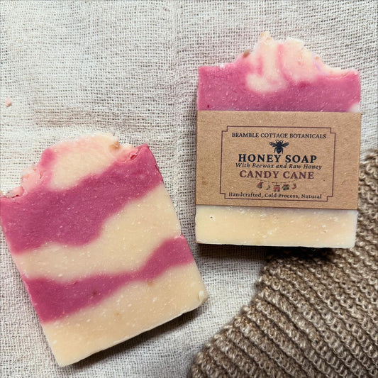 Festive Candy Cane Honey Soap