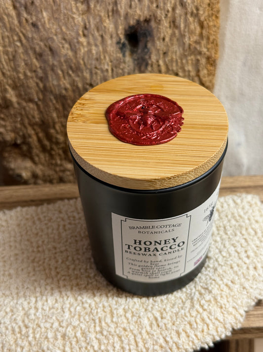 Honey Tobacco Beeswax Candle