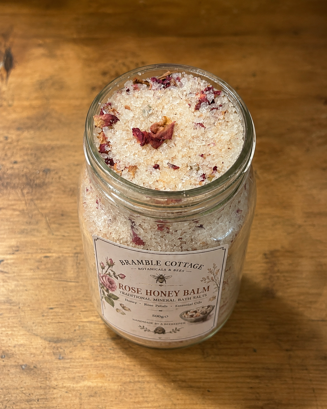 Bee Beautiful Rose Honey Balm Mineral Bath Soak