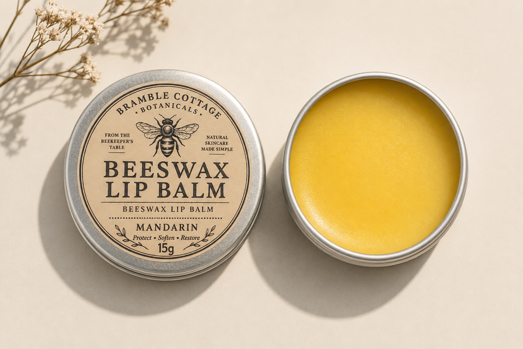 Beeswax Mandarin Lip Balm – Natural Moisturising Lip Care | Bramble Cottage Botanicals