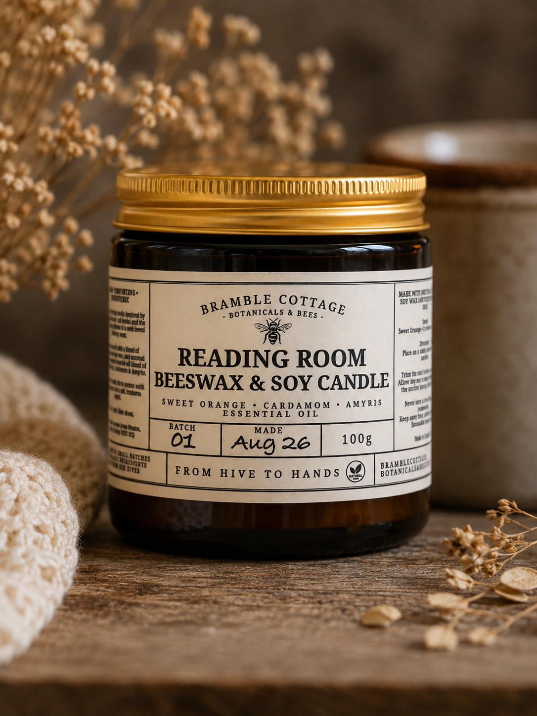Reading Room Beeswax & Soy Candle